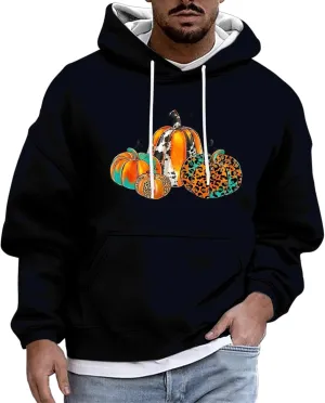 Hoodie Back Fashion Hoodie Printed Pocket Hoodie Jack Lantern Sweatshirt Horror Hoodies For Men Skeleton Skeleton