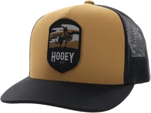 HOOEY Cheyenne Adjustable Snapback Mesh Trucker Patch Hat (Tan/Black)