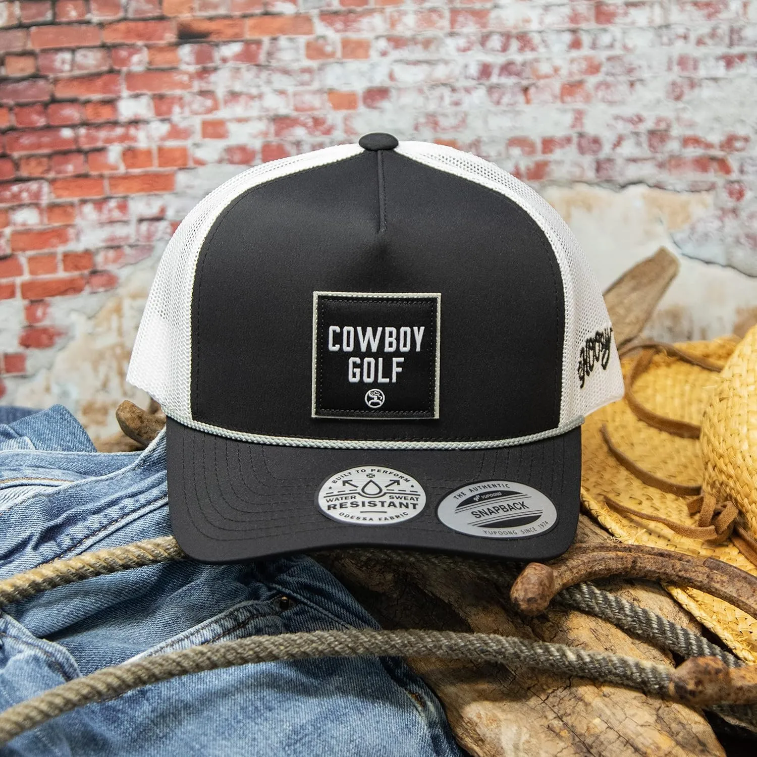 HOOEY Cowboy Golf Adjustable Snapback Trucker Mesh Back Hat