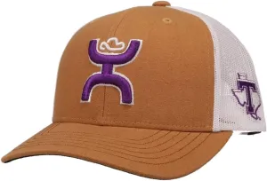 HOOEY Men's Officially Licensed Collegiate Adjustable Snapback Hat (Tarleton State - 7183T-TNWH) Tan/White