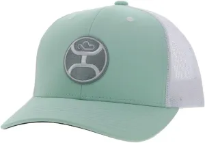 HOOEY Primo Adjustable Snapback 6-Panel Mesh Trucker Back Hat (Mint/White)