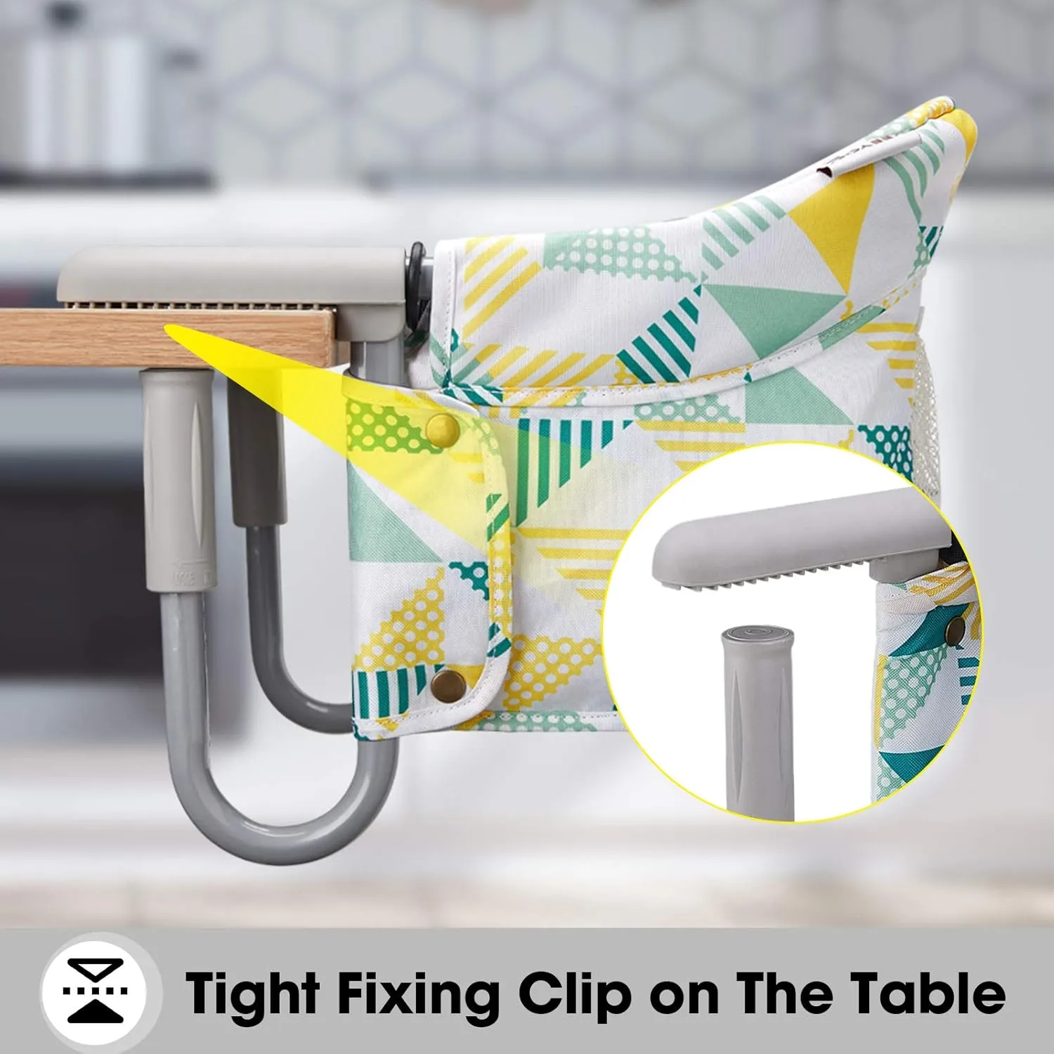 Hook On Chair, VEEYOO Clip On High Chair Folding Fast Table Chair with Storage Bag, Portable Baby Feeding Seat Attach to Table for Home and Travel