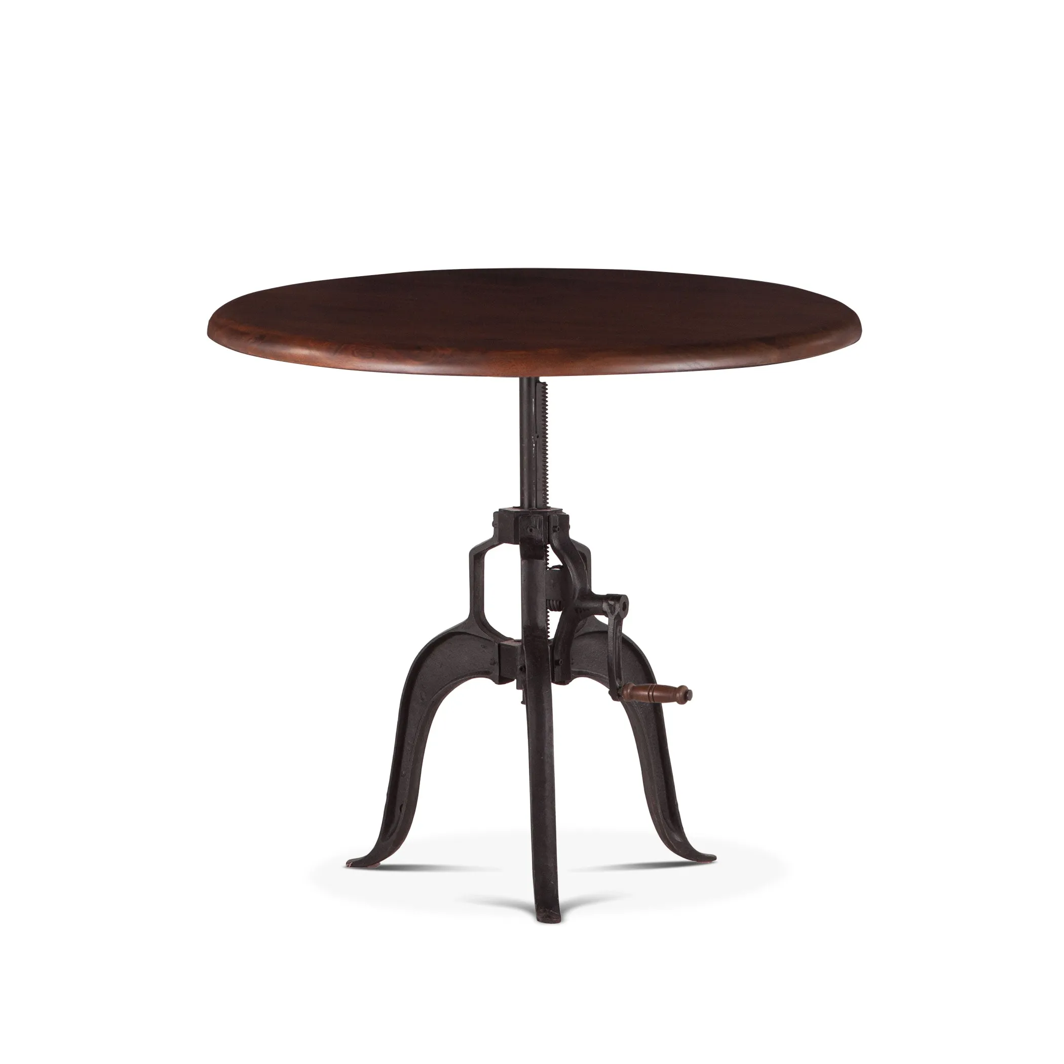 Hoover Mason Walnut Crank Dining Table, 36" Round