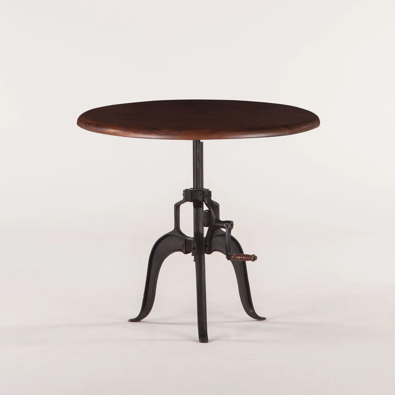 Hoover Mason Walnut Crank Dining Table, 36" Round
