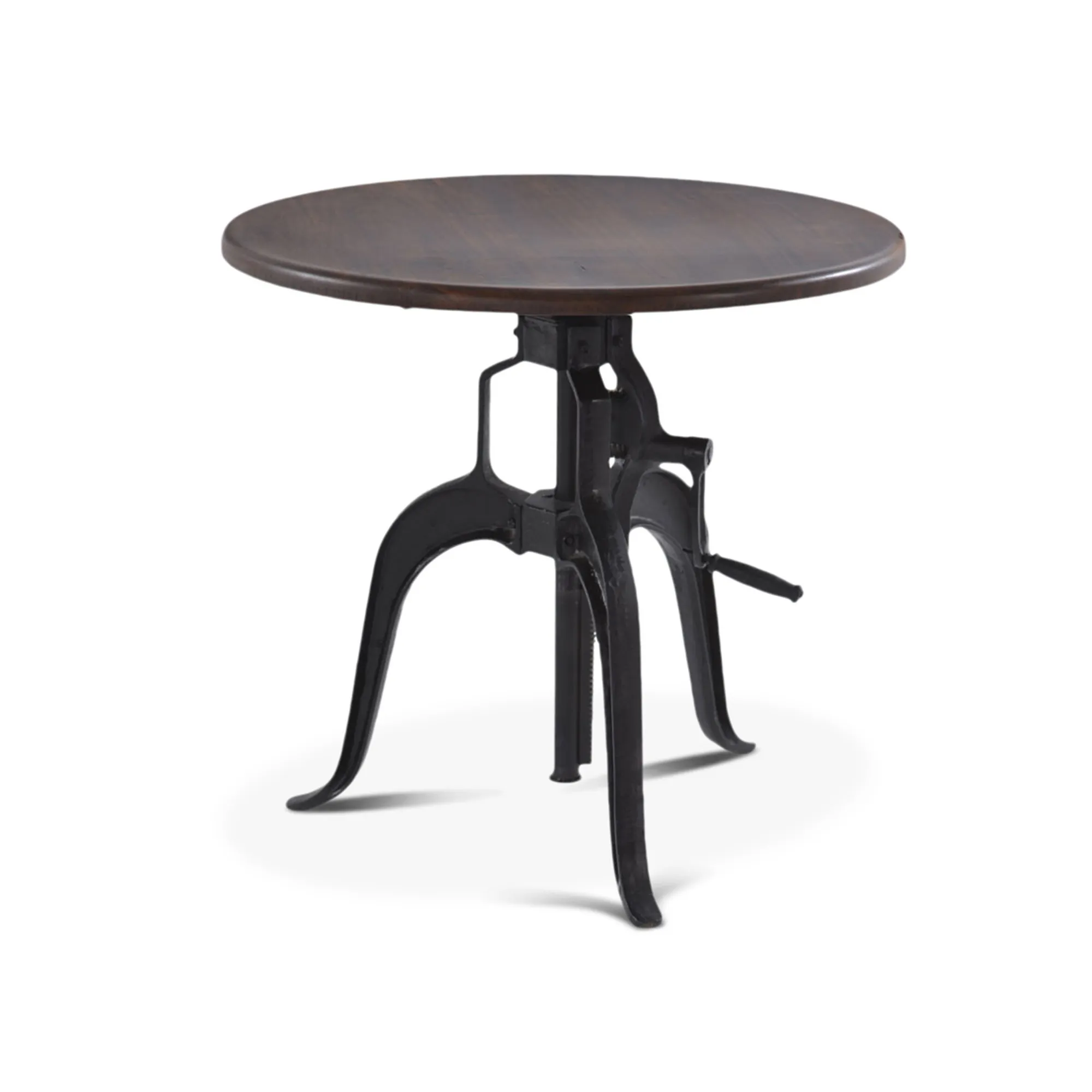 Hoover Mason Walnut Crank Dining Table, 36" Round