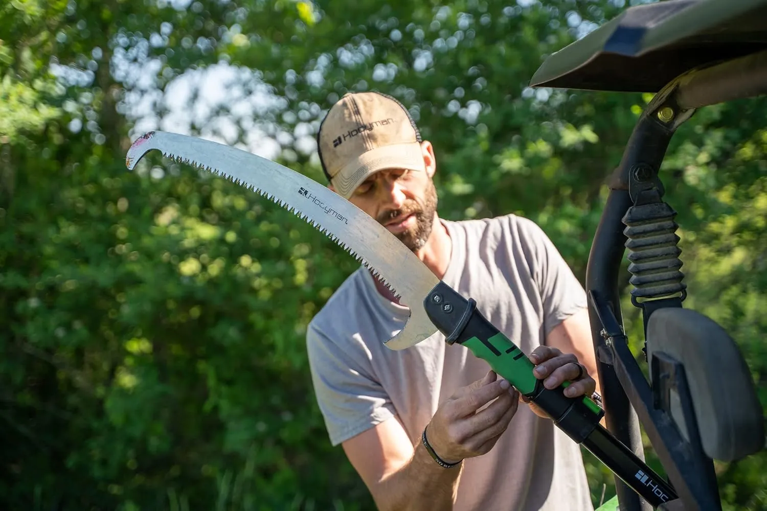 Hooyman Extendable Tree Saw with Compact Design, Detachable Handsaw and Telescoping Pole, No-Slip H-Grip, Impulse Hardened Teeth, and Wrist Lanyard for Tree Trimming, Hunting, Camping, and Outdoors