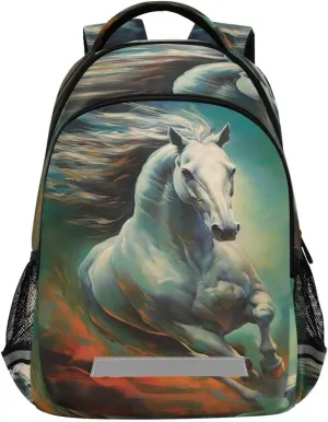 Horse Galloping Painting Design Waterproof Backpack - Casual Outdoor Sports Daypack with Ergonomic Shoulder Straps#824