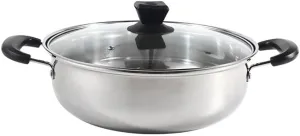 Hot Pot Camping Cooking Hiking Cookware Outdoor Cast Iron Lid Soup(28CM)