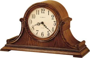 Howard Miller Hillsborough Mantel Clock - Classic Wooden Table Clock, Quartz Chime Movement, Automatic Nighttime Shut-Off, Battery Operated, Analog Display - Elegant Shelf, Table and Fireplace Decor