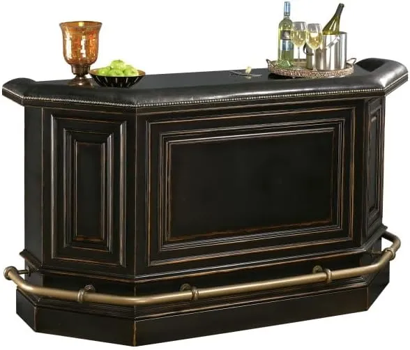 Howard Miller Tivon Wine-cabinets II - Wood Stemware Rack 16 Bottle Wine Storage Black Finished | Ice Bucket Bar Cabinets for Home & Storage with Locking Doors Portable Bar Table for Events