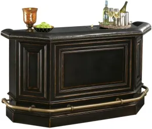 Howard Miller Tivon Wine-cabinets II - Wood Stemware Rack 16 Bottle Wine Storage Black Finished | Ice Bucket Bar Cabinets for Home & Storage with Locking Doors Portable Bar Table for Events