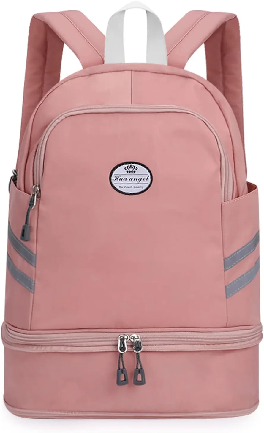 HUA ANGEL Multi-purpose Nylon Travel Backpack Foldable Women's Gym Pack with Shoe Compartment - Fitness Sport Swimming 20-30l