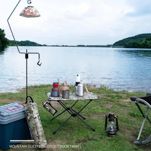 HUANGANG Outdoor Folding Table Portable Desk Aluminum Alloy Bracket Camping Table for Traveling, BBQ, Beach