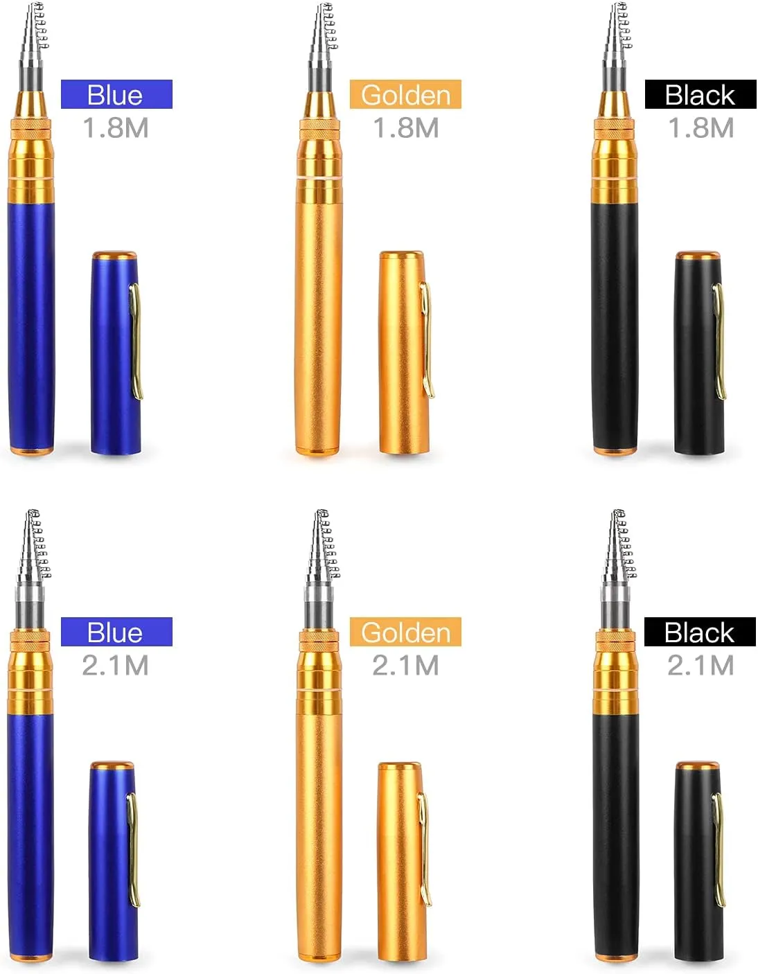 HXBER Telescopic Pocket Pen Fishing Rod Mini Fishing Pole Fishing Accessories, 2.1m, Black