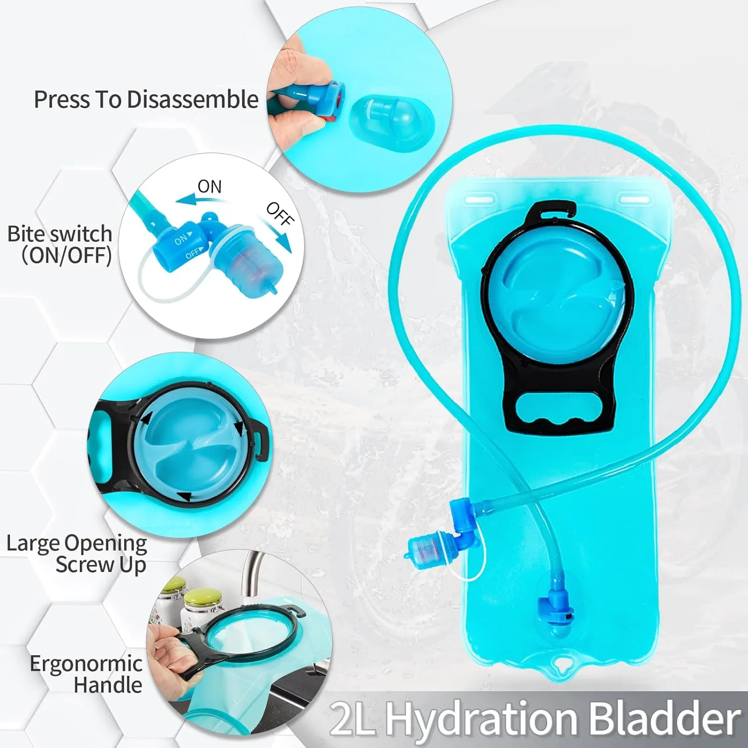 Hydration Backpack with 2L Water Bladder, Lightweight Hydro Pack for Cycling, Running, Hiking, Climbing