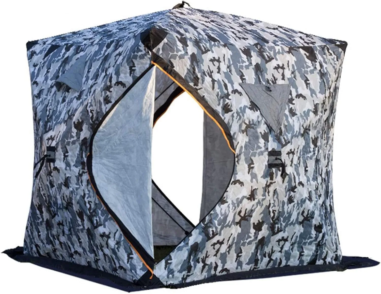 Ice Fishing Shelter, Pop-up Portable Ice Shanty Tent for 2-3 Person, Waterproof Ice Shelter w/Carrier Bag, Detachable Ventilated Windows & Zippered Door for Ice Fishing