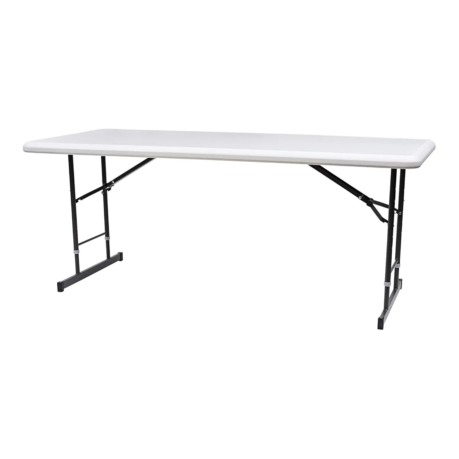 Iceberg IndestrucTable Classic Adjustable Height Folding Table, Adjustable Height, Platinum Granite, 30” W x 72” L