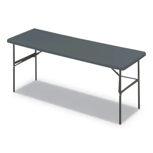 Iceberg IndestrucTable Classic Folding Table, Rectangular, 72" x 24" x 29", Charcoal