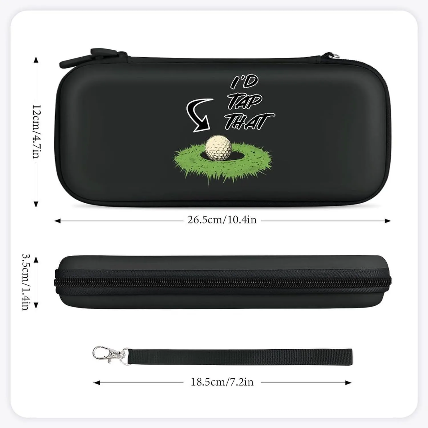 I'd Tap That Golf Compatible with Switch Carrying Case Hard Travel Game Bag Pouch with 15 Games Accessories