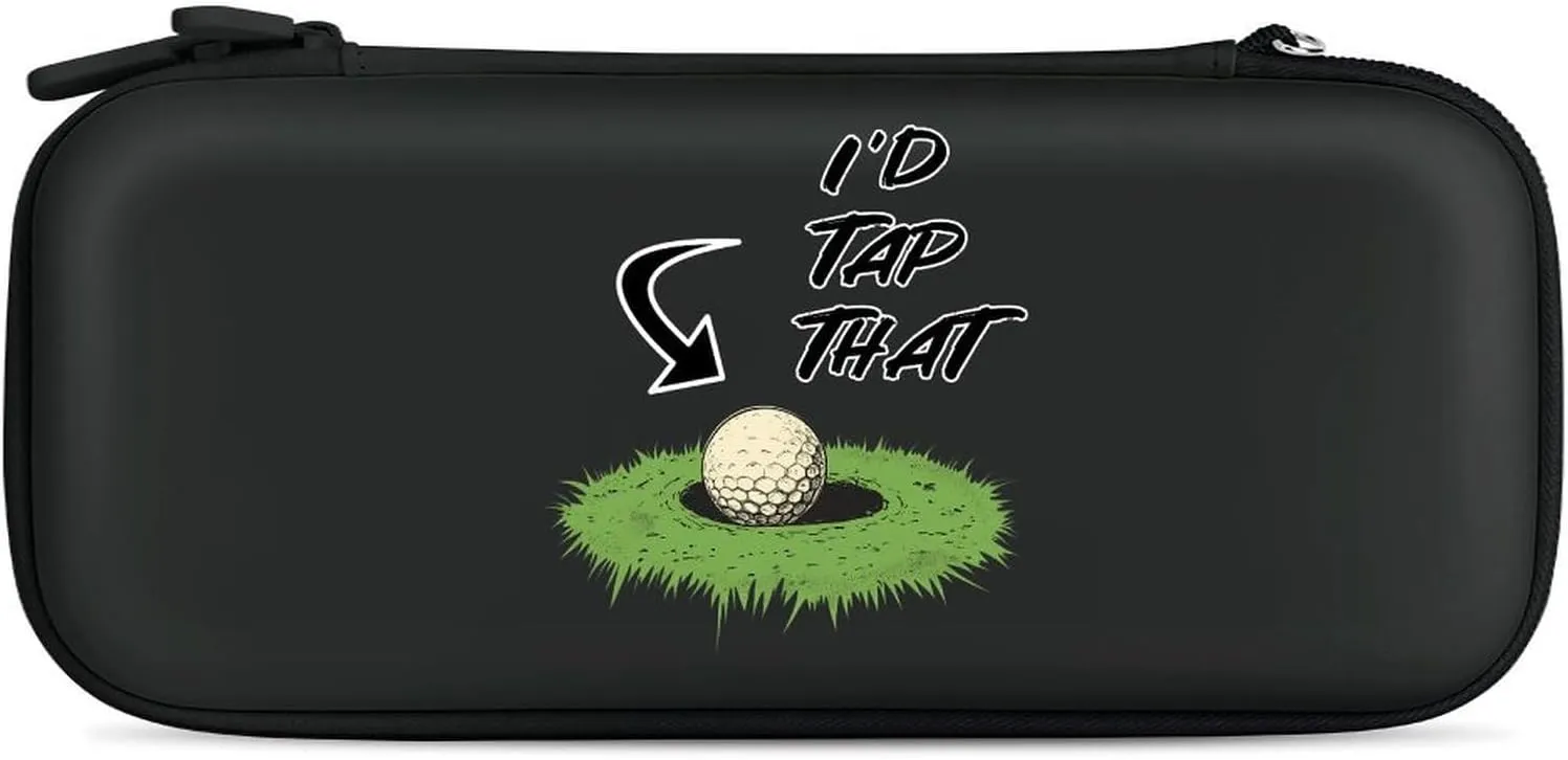 I'd Tap That Golf Compatible with Switch Carrying Case Hard Travel Game Bag Pouch with 15 Games Accessories