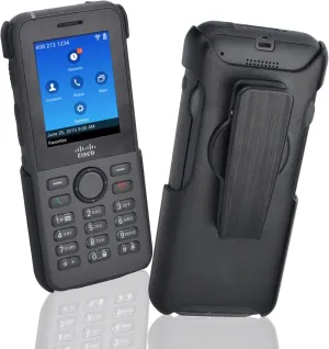 iGuerburn VoIP Phone Case for Cisco 8821 & 8821-EX, Cisco Phone Holder with 360 Swivel Belt Clip (Black)