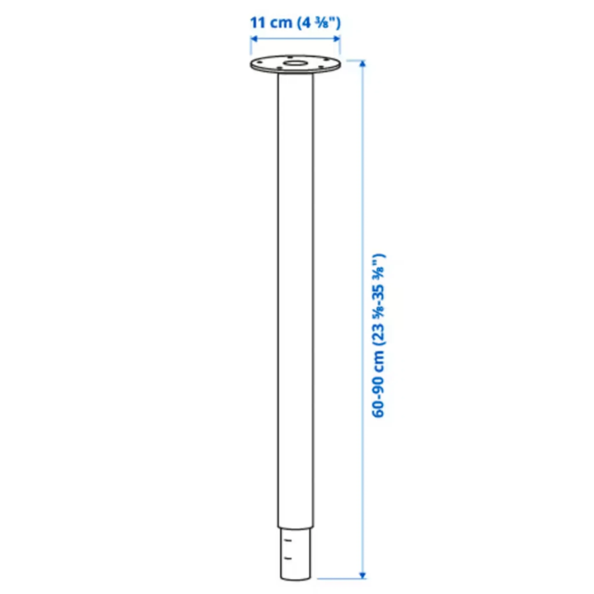 Ikea Olov Adjustable Pole Leg, 60-90cm, White