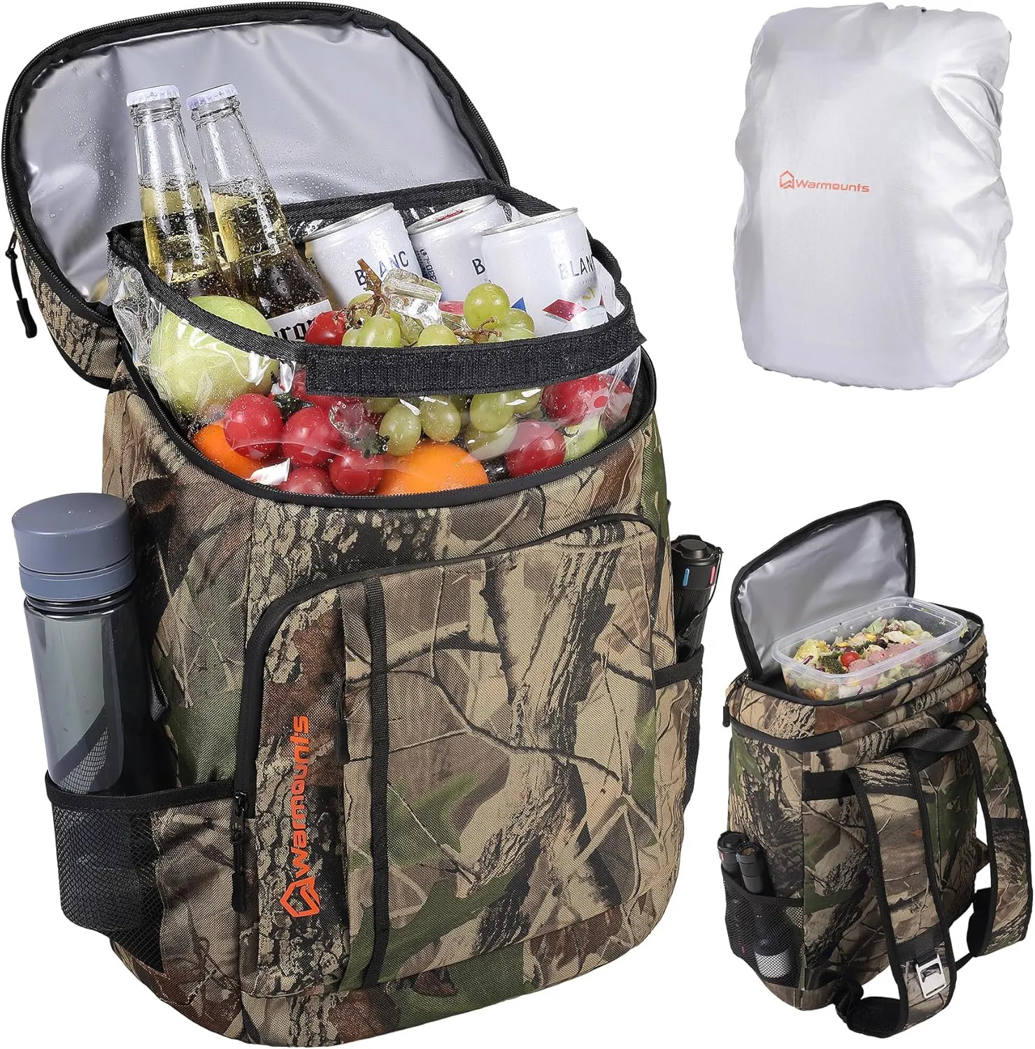 Insulated Waterproof Cooler Backpack 36 Cans, Soft Sided Ice Chest Cooler w/Leak Proof PVC Interlayer, 5-Layer Insulation Portable Lunch Backpack for Camping, Beach, Fishing, Picnic, Travel