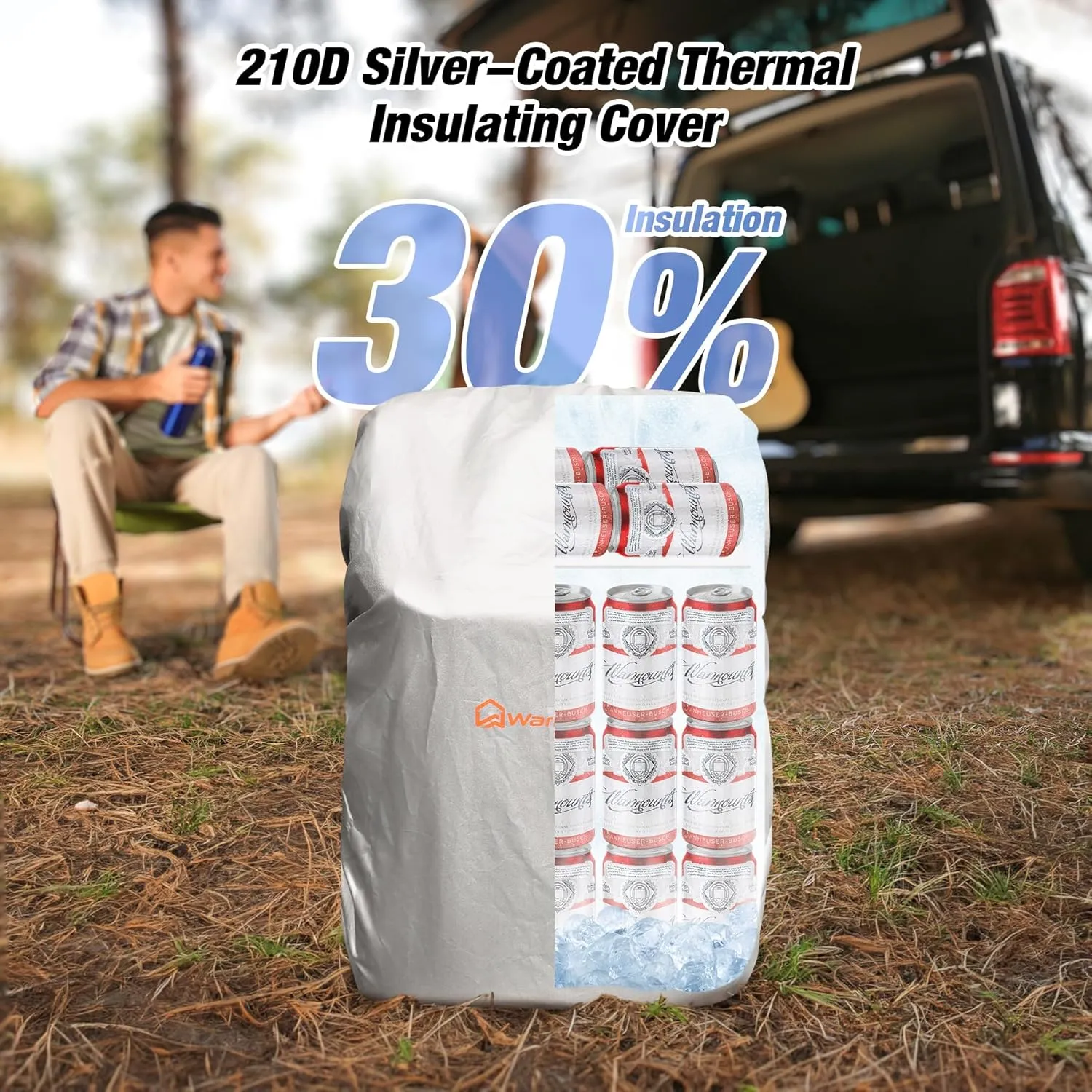 Insulated Waterproof Cooler Backpack 36 Cans, Soft Sided Ice Chest Cooler w/Leak Proof PVC Interlayer, 5-Layer Insulation Portable Lunch Backpack for Camping, Beach, Fishing, Picnic, Travel