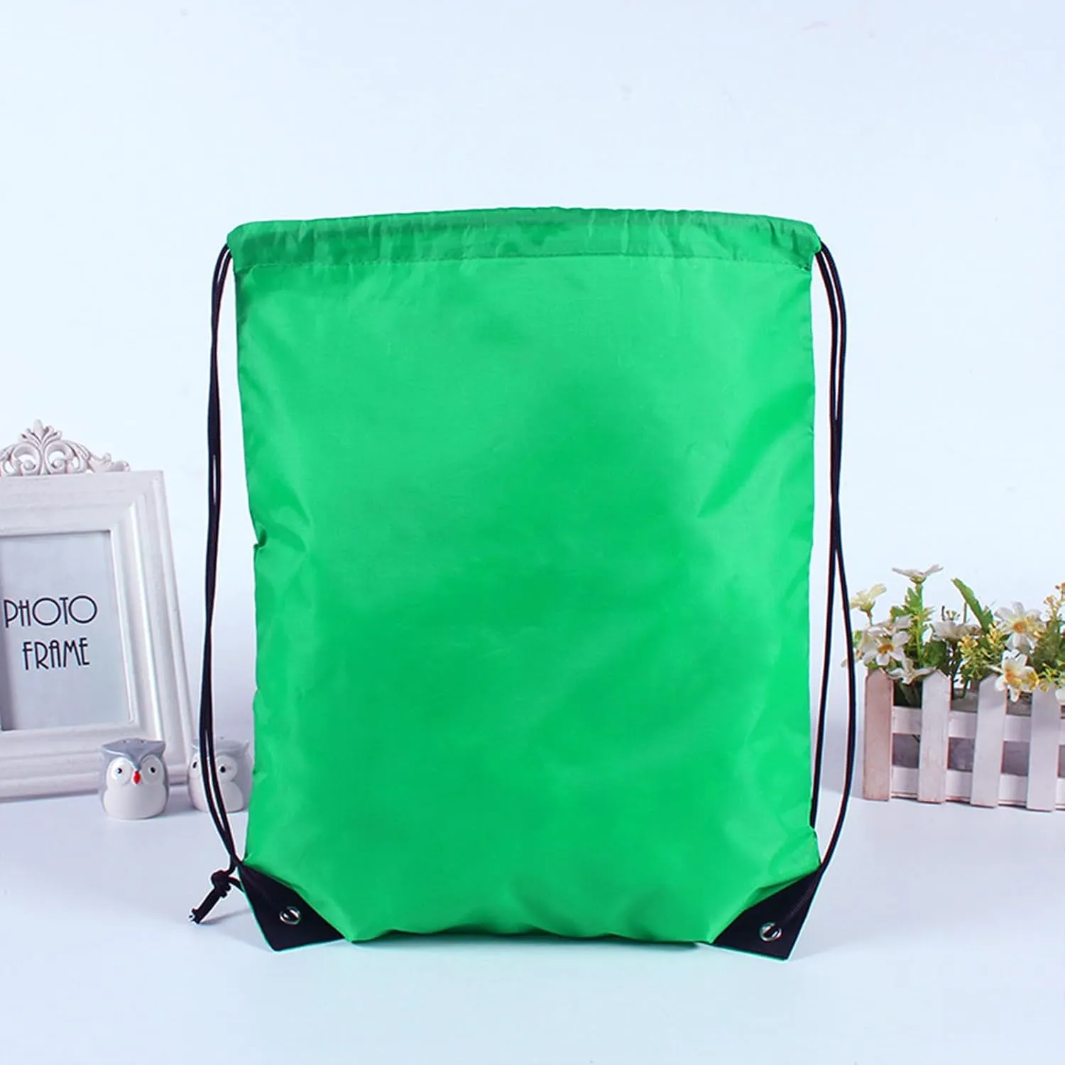 INVODA Drawstring Backpack Bulk String Backpack Drawstring Bags Sport Gym Cinch Bag Sackpack for Women Men (Green 24PCS)