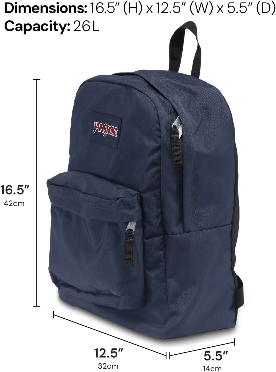 JanSport SuperBreak One Backpack - Durable, Lightweight Bag with 1 Main Compartment, Front Utility Pocket with Built-in Organizer, Premium Backpack, Hiblisscus