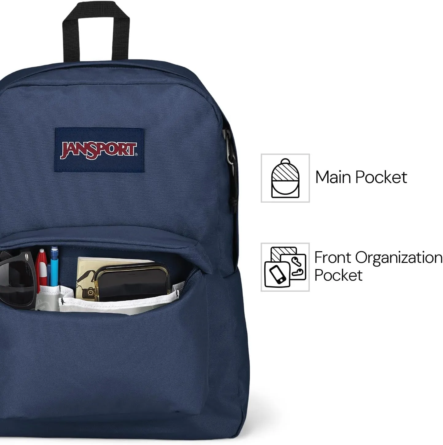 JanSport SuperBreak One Backpack - Durable, Lightweight Bag with 1 Main Compartment, Front Utility Pocket with Built-in Organizer, Premium Backpack, Hiblisscus