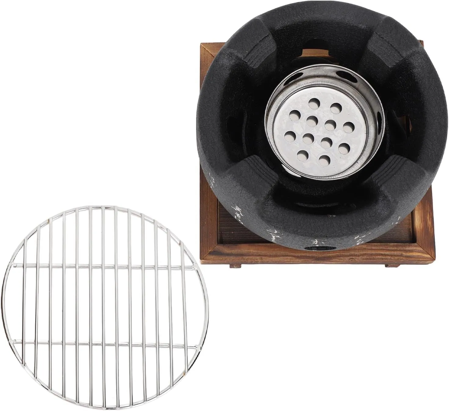 Japanese Portable Coal Stove Coal Streak Rapid Heating Barbecue Stove for Camping Aluminum Alloy Houses in the Outdoor Aluminum (L)