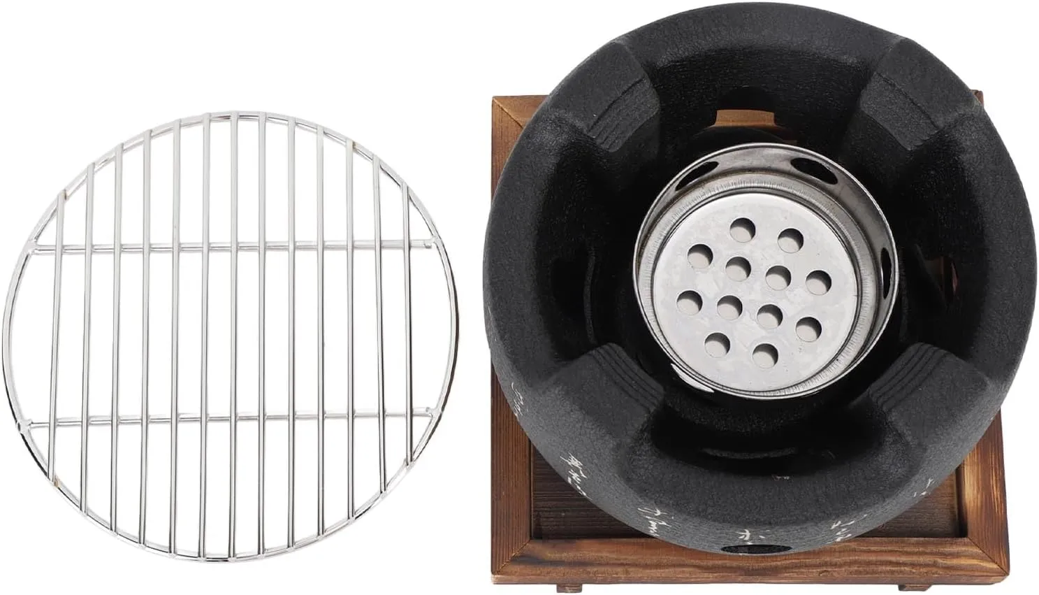 Japanese Portable Coal Stove Coal Streak Rapid Heating Barbecue Stove for Camping Aluminum Alloy Houses in the Outdoor Aluminum (L)