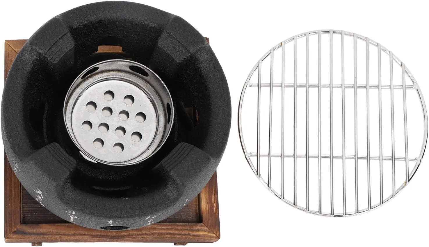 Japanese Portable Coal Stove Coal Streak Rapid Heating Barbecue Stove for Camping Aluminum Alloy Houses in the Outdoor Aluminum (L)