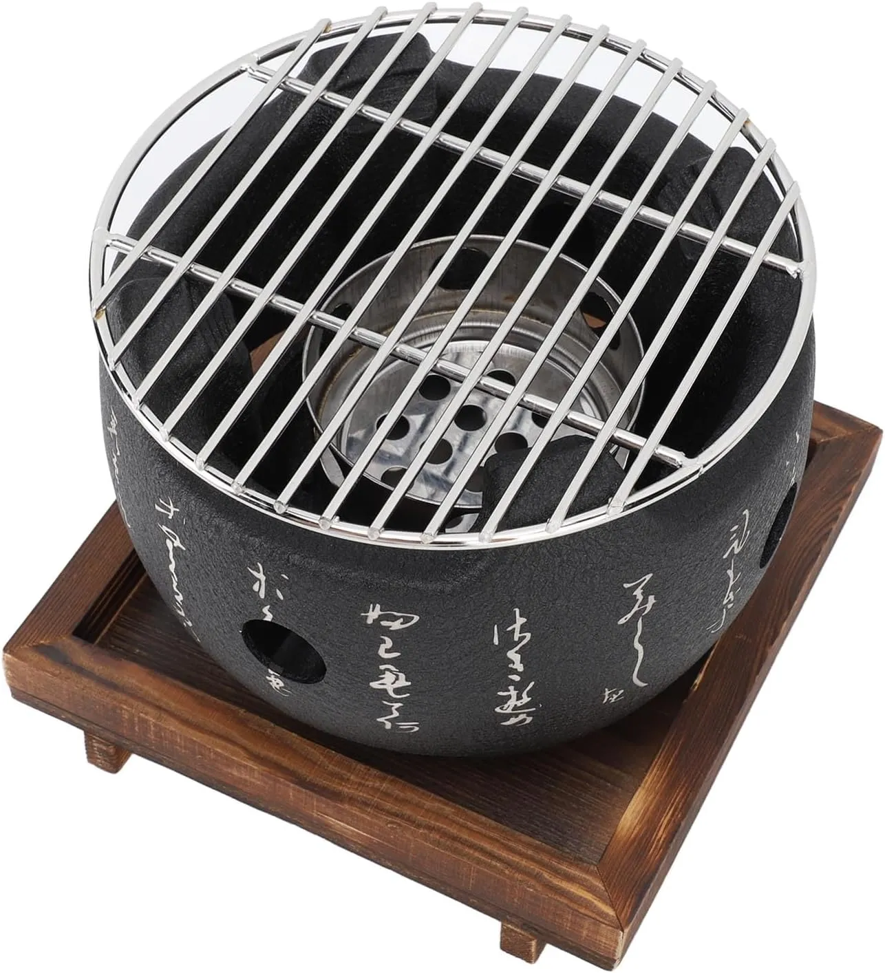 Japanese Portable Coal Stove Coal Streak Rapid Heating Barbecue Stove for Camping Aluminum Alloy Houses in the Outdoor Aluminum (L)