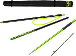 JBL Spearguns Shaka Hybrid Carbon Fiber Pole Spear for Spearfishing, Free Diving, Scuba Diving, 3pc Travel Pole Spear, Hand Grip, Stainless Steel Head, Slip-Tip, Travel Case, Made in USA