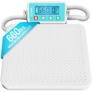 JJ CARE Medical Scale - Heavy Duty 660 lbs/299 Kgs Capacity Wrestling Scale for Gyms with Easy to Read LCD Display | Professional Medical Grade Meter for Body Weight, Home, Hospital, & Physicians