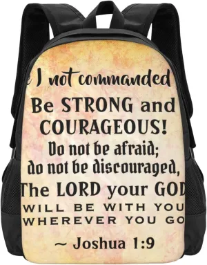Joshua 1 9 Be Strong And Courageous, Bible Verse Lightweight Packable Backpack Travel Casual Hiking Daypack Foldable Backpack For Men Women