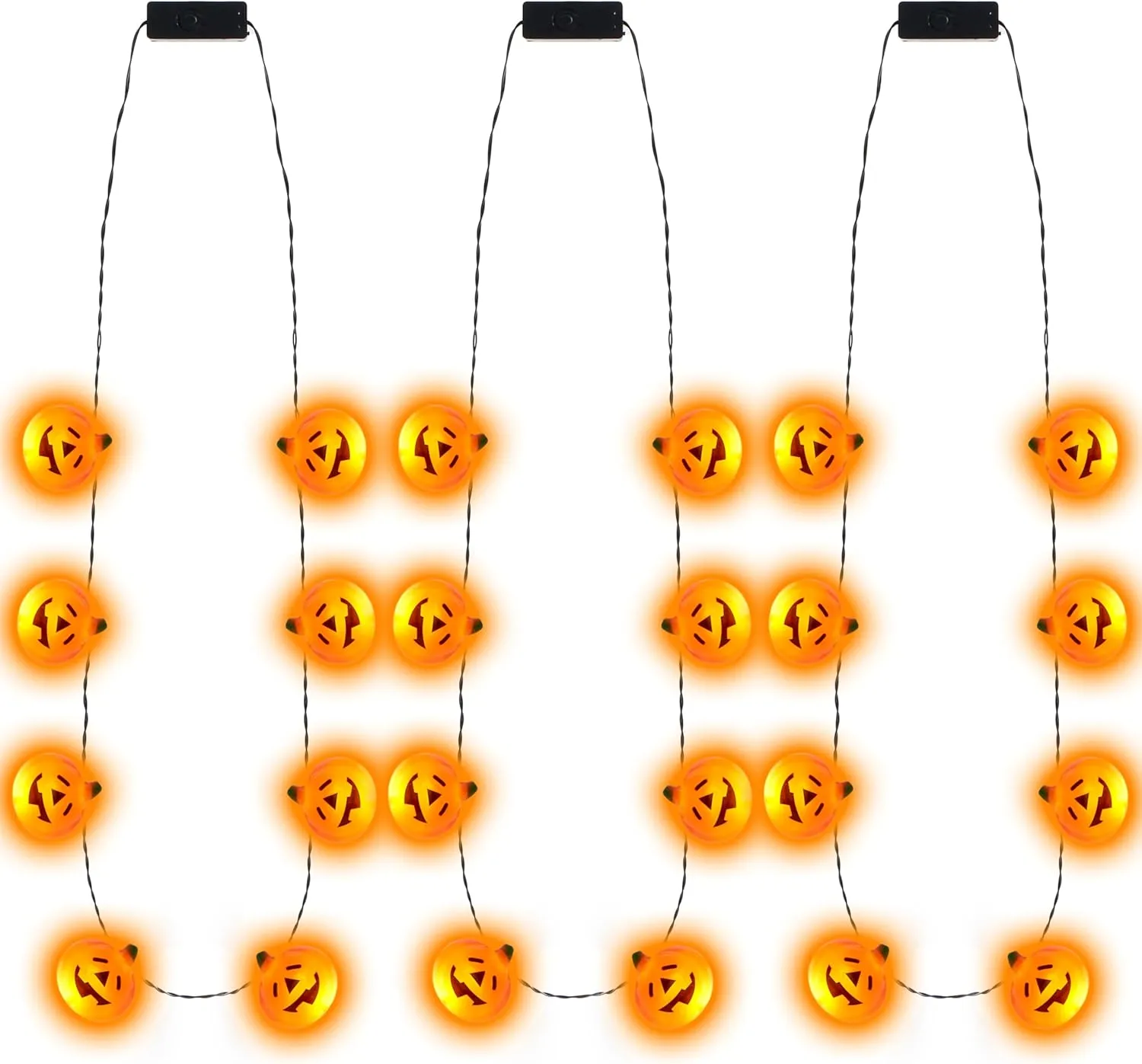 JOYIN 3 Pcs Halloween Necklace Pumpkin Shaped Jack o' lantern Necklace for Halloween Party Favor and Supplies, Party Costume Accessory Supplies