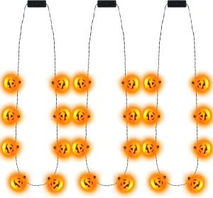 JOYIN 3 Pcs Halloween Necklace Pumpkin Shaped Jack o' lantern Necklace for Halloween Party Favor and Supplies, Party Costume Accessory Supplies