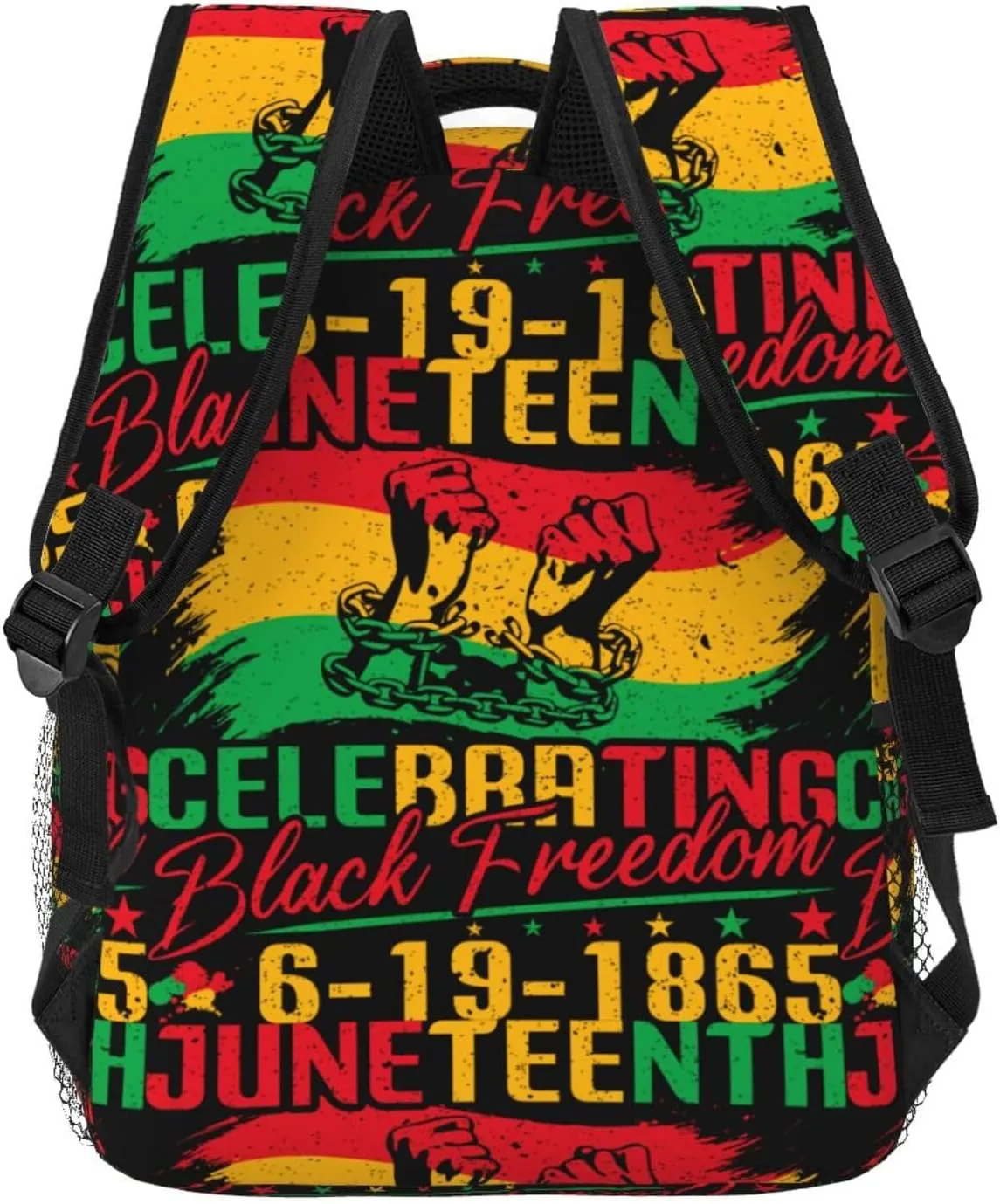 Juneteenth Black Freedom Backpack Lightweight Laptop Backpack Casual Daypack Travel Double Shoulder Bag For Women Men