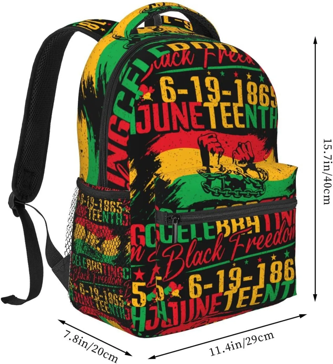 Juneteenth Black Freedom Backpack Lightweight Laptop Backpack Casual Daypack Travel Double Shoulder Bag For Women Men