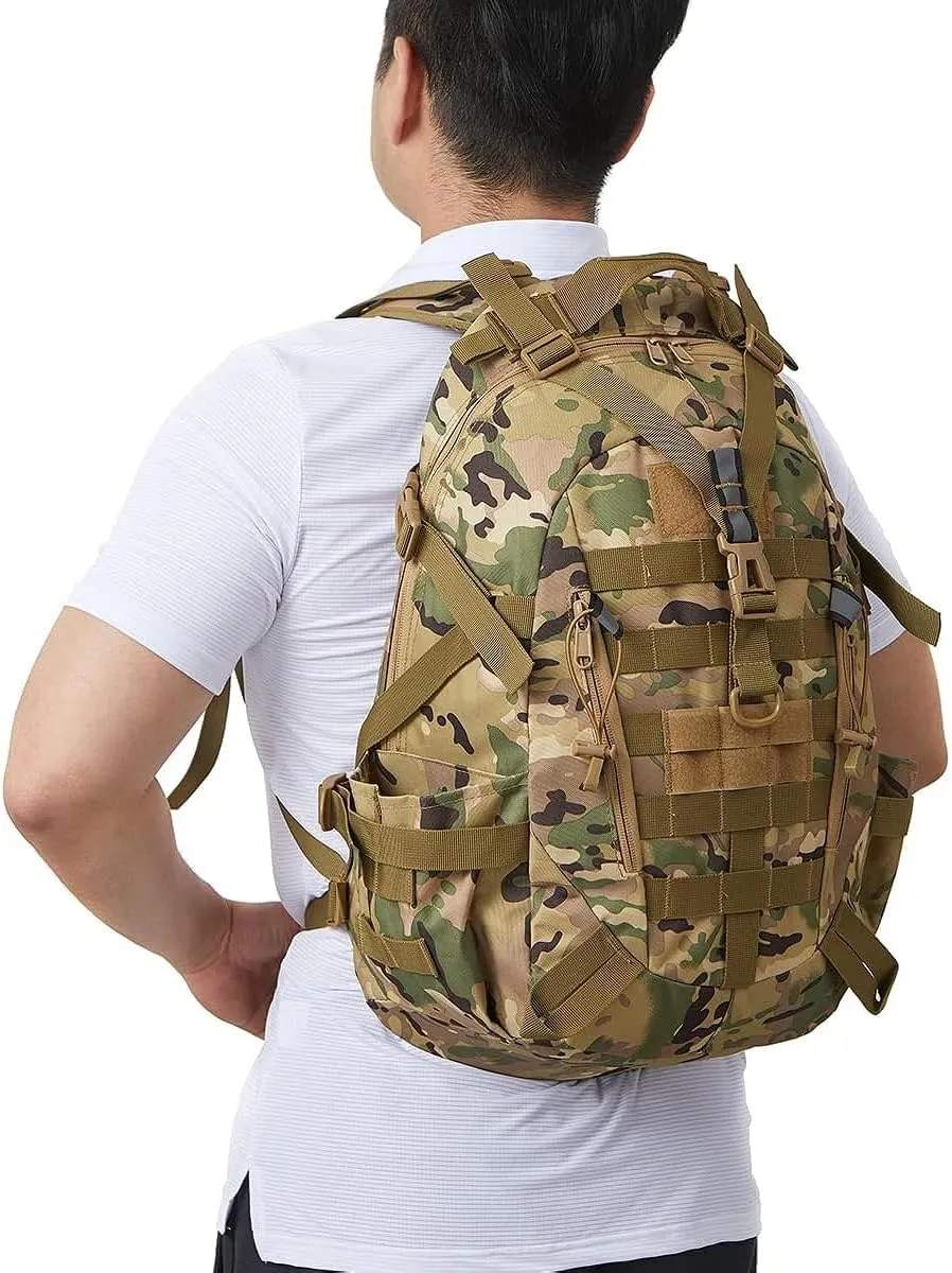 Jungle Leopard 40L Tactical Backpack Men Camping Hiking Bag Reflective Travel Survival MOLLE Climbing Rucksack(WC)