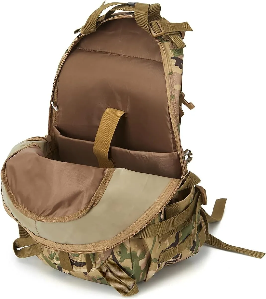 Jungle Leopard 40L Tactical Backpack Men Camping Hiking Bag Reflective Travel Survival MOLLE Climbing Rucksack(WC)