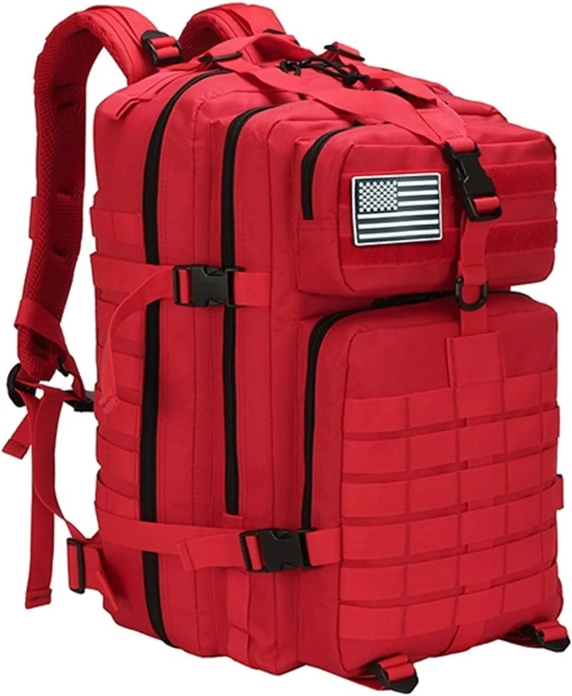 Jungle Leopard 50L Nylon Waterproof Trekking Fishing Hunting Bag Backpack Outdoor Military Rucksacks Tactical Sports Camping Hiking (Color : TBP001-Red)