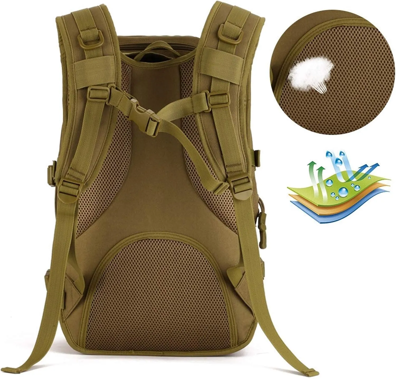 Jungle Leopard Tactical Backpack 40L Military Backpack 900D Nylon Waterproof Army Rucksack Camping Hiking Fishing Hunting Bag(S413-40-CP)