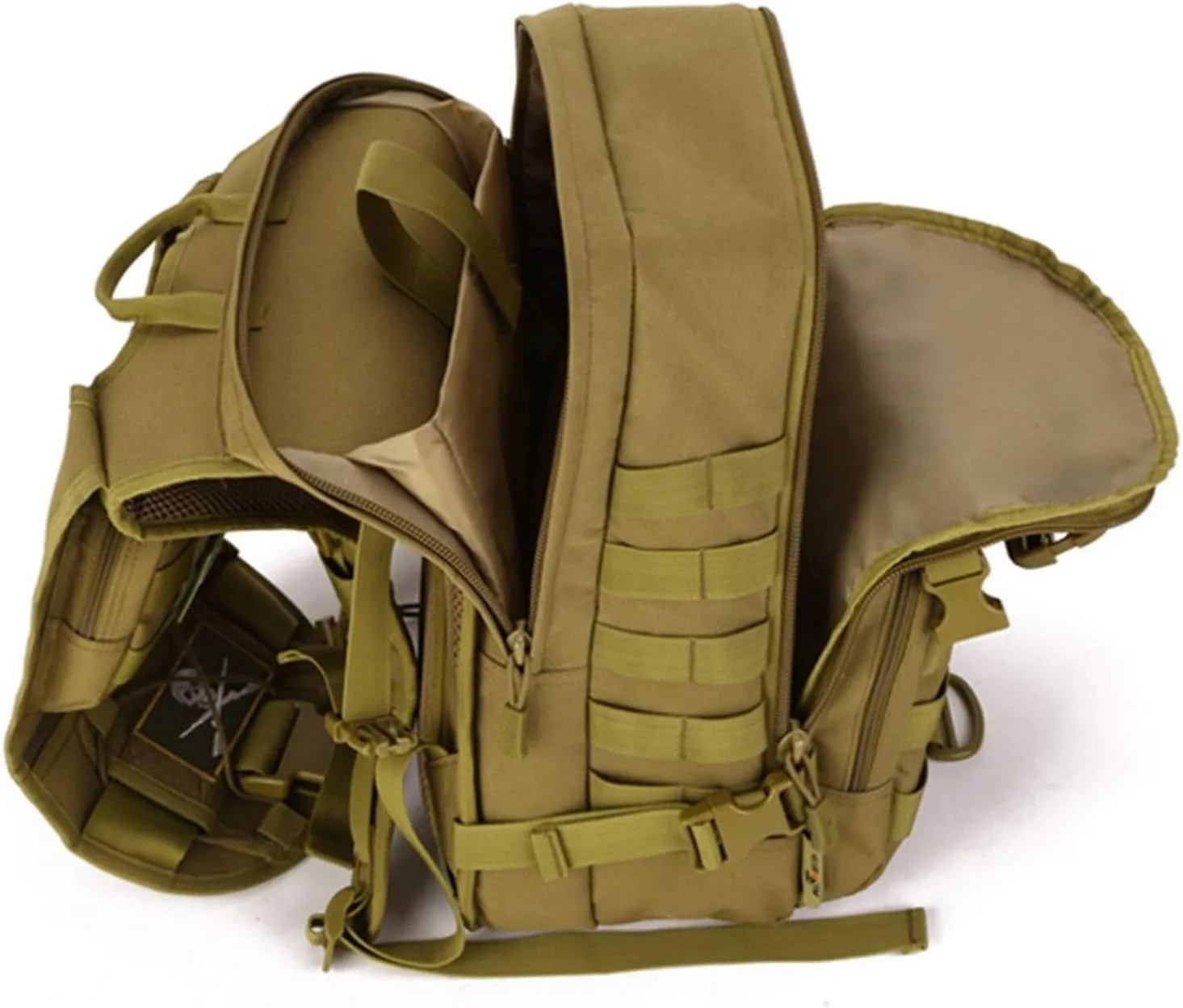 Jungle Leopard Tactical Backpack 40L Military Backpack 900D Nylon Waterproof Army Rucksack Camping Hiking Fishing Hunting Bag(S413-40-CP)