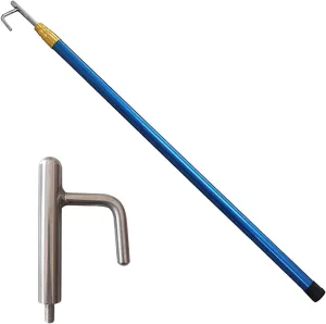 Katzowen 13' 16 Ft 20 Feet Long Adjustable Rustproof Safety Boat Push Pole, Telescoping Retrieval Hook Utility, for Docking Rope, Swimming Pool Rescuing Gripping Tool