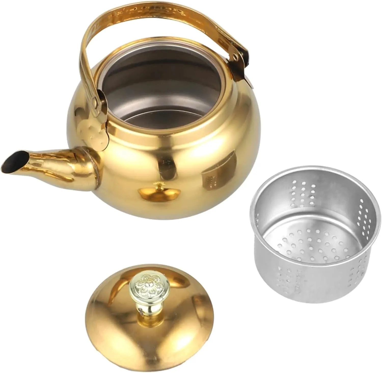 Kettle with Infuser, Camping Coffee & Tea Pots, Stove Teapot, Household Stainless Steel Teapot(18CM)