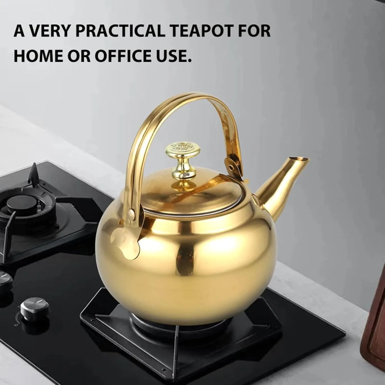 Kettle with Infuser, Camping Coffee & Tea Pots, Stove Teapot, Household Stainless Steel Teapot(18CM)